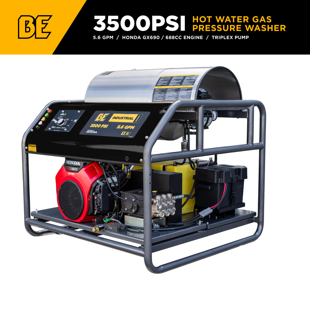 Nettoyeur haute pression à eau chaude 3 000 PSI, 8 GPM, avec moteur Honda GX690 et pompe triplex General - HW3024HG12V