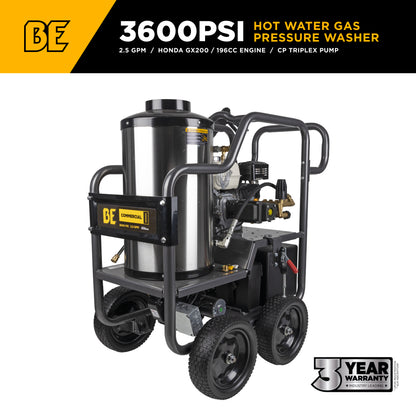 3,600 PSI - 2.5 GPM Hot Water Pressure Washer - HW3665HA