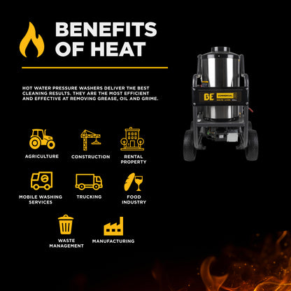 3,600 PSI - 2.5 GPM Hot Water Pressure Washer - HW3665HA