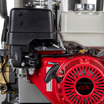 Nettoyeur haute pression à eau chaude de 4 000 PSI - 4,0 GPM avec moteur Honda GX390 et pompe General Triplex à entraînement par courroie