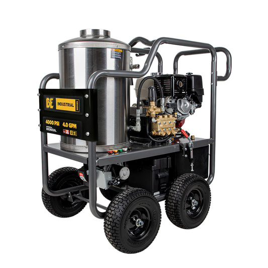 Nettoyeur haute pression à eau chaude de 4 000 PSI - 4,0 GPM avec moteur Honda GX390 et pompe General Triplex à entraînement par courroie