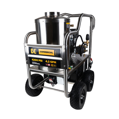 4,200 PSI 4.2 GPM Gas Direct Drive Diesel Fired Hot Water Pressure Washer with Triplex Pump - HW4213HSAS