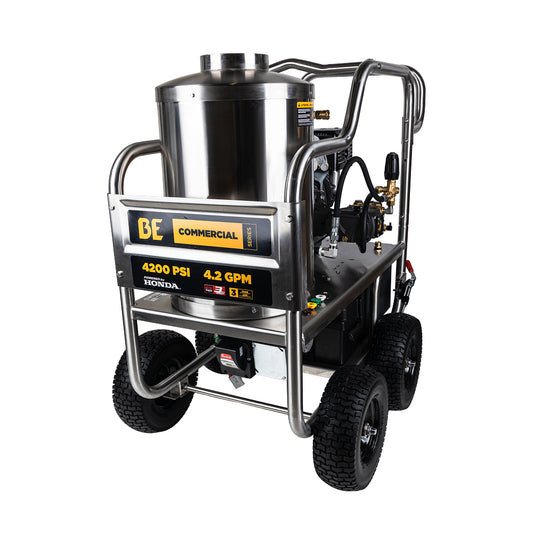 4,200 PSI 4.2 GPM Gas Direct Drive Diesel Fired Hot Water Pressure Washer with Triplex Pump - HW4213HSAS