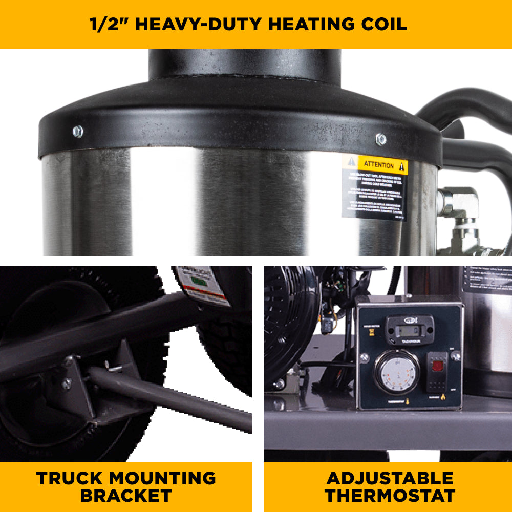 4,000 PSI - 4.0 GPM Hot Water Pressure Washer with Powerease 420 Engine and AR Triplex Pump - HW4015RA