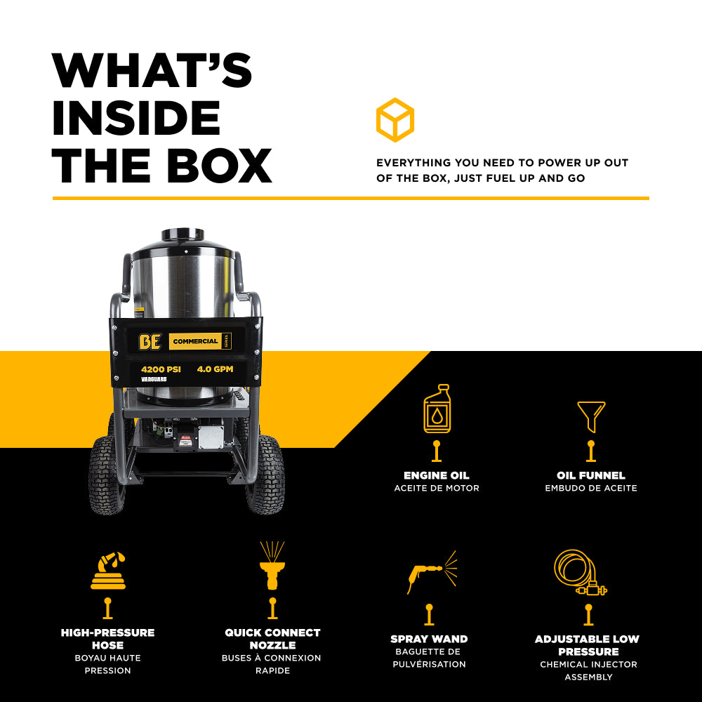 4,200 PSI - 4.0 GPM Hot Water Pressure Washer with Vanguard 400 Engine and AR Triplex Pump - HW4214VA