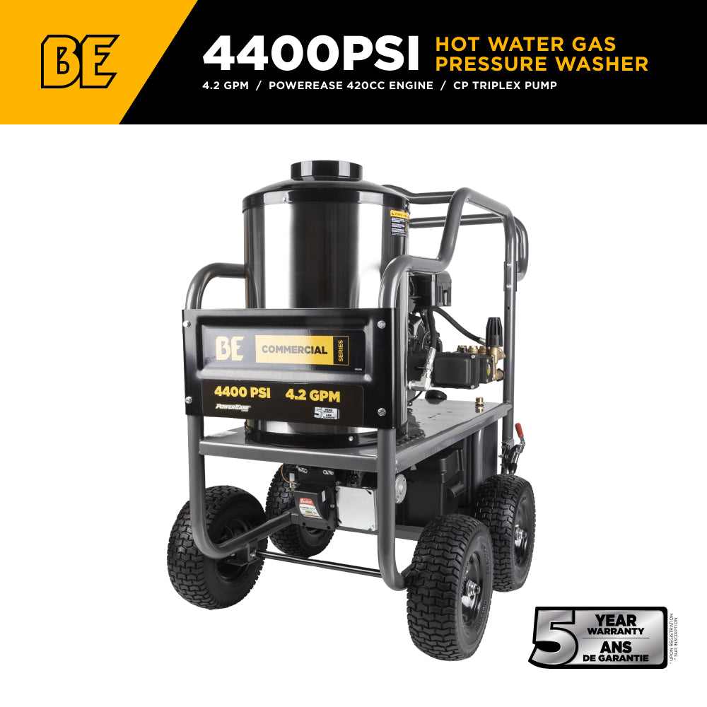 4,400 PSI - 4.2 GPM Hot Water Pressure Washer with Powerease 420 Engine and CP Triplex Pump - HW4415PA