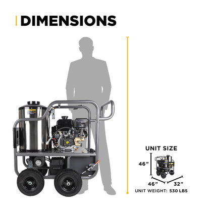 4,400 PSI - 4.2 GPM Hot Water Pressure Washer with Powerease 420 Engine and CP Triplex Pump - HW4415PA