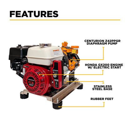 300 PSI 11.0 GPM Gas Gear Drive Commercial Mobile Soft Wash System -  SW1165HEZ