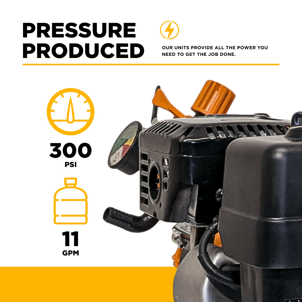 300 PSI 11.0 GPM Gas Gear Drive Commercial Mobile Soft Wash System -  SW1165HEZ