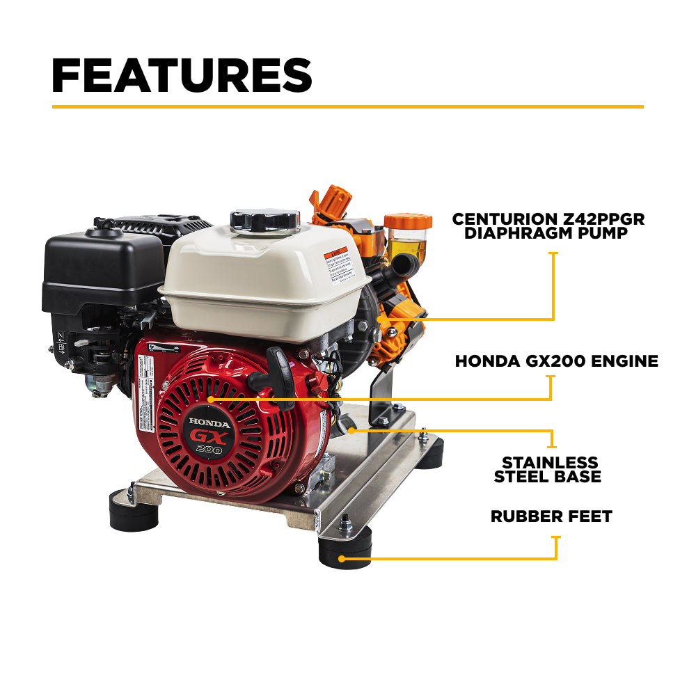 300 PSI 11.0 GPM Gas Gear Drive Commercial Mobile Soft Wash System - SW1165HZ