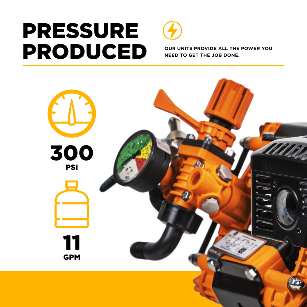 300 PSI 11.0 GPM Gas Gear Drive Commercial Mobile Soft Wash System - SW1165HZ