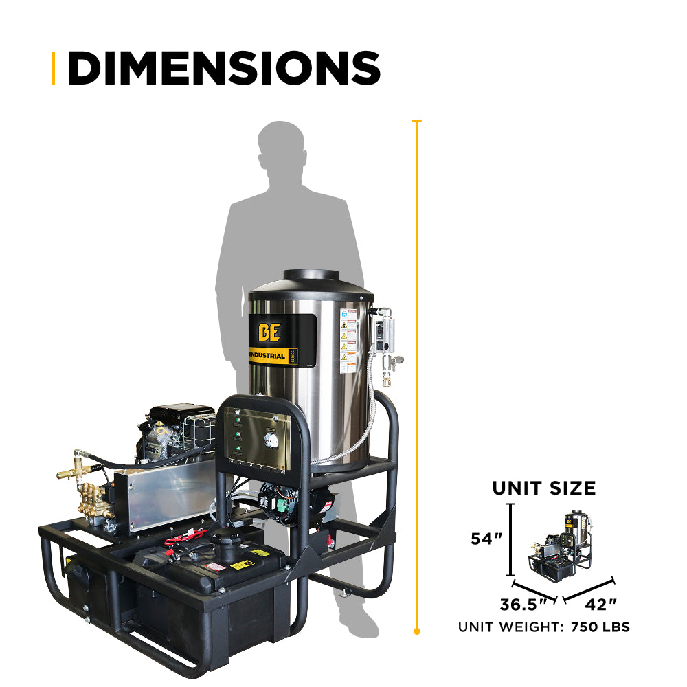 3,500 PSI 5.2 GPM Hot Water Skid Pressure Washer with Comet Triplex Pump - Z5535CPBDV