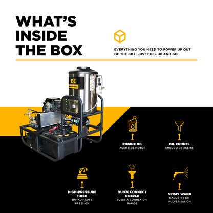 3,500 PSI 5.2 GPM Hot Water Skid Pressure Washer with Comet Triplex Pump - Z5535CPBDH