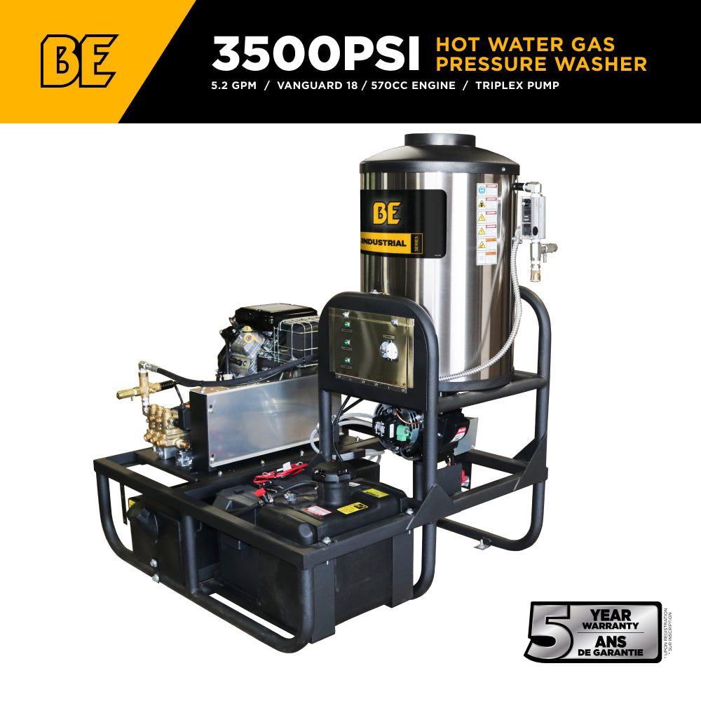 3,500 PSI 5.2 GPM Hot Water Skid Pressure Washer with Comet Triplex Pump - Z5535CPBDV