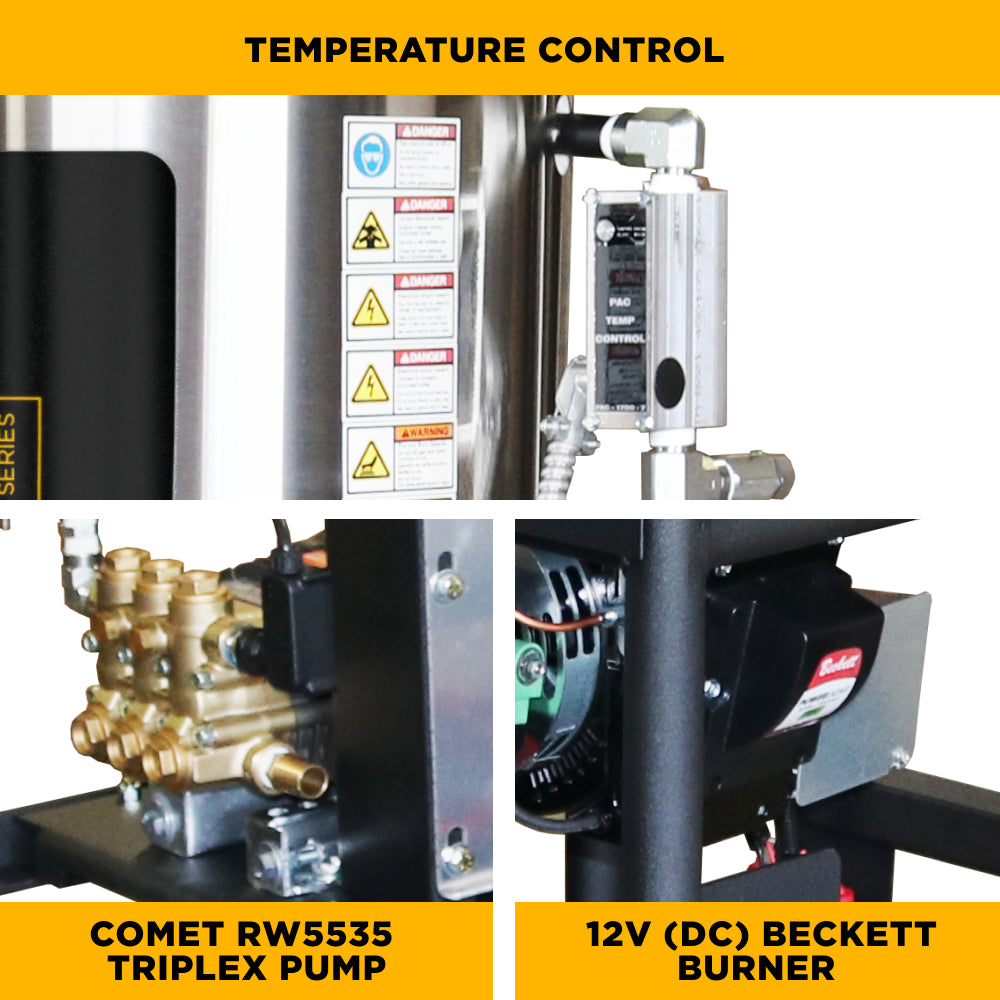 3,500 PSI 5.2 GPM Hot Water Skid Pressure Washer with Comet Triplex Pump - Z5535CPBDV