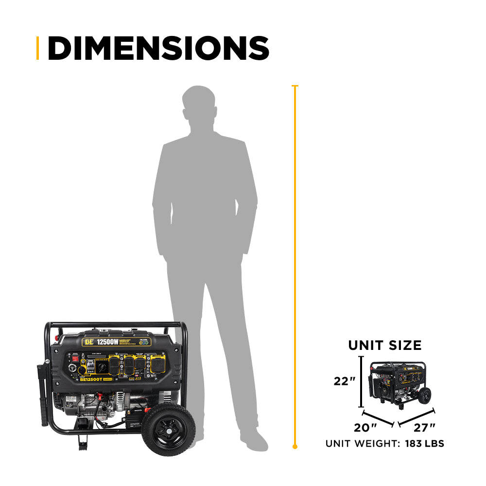 12,500 Watt Tri-Fuel Generator - BE12500T