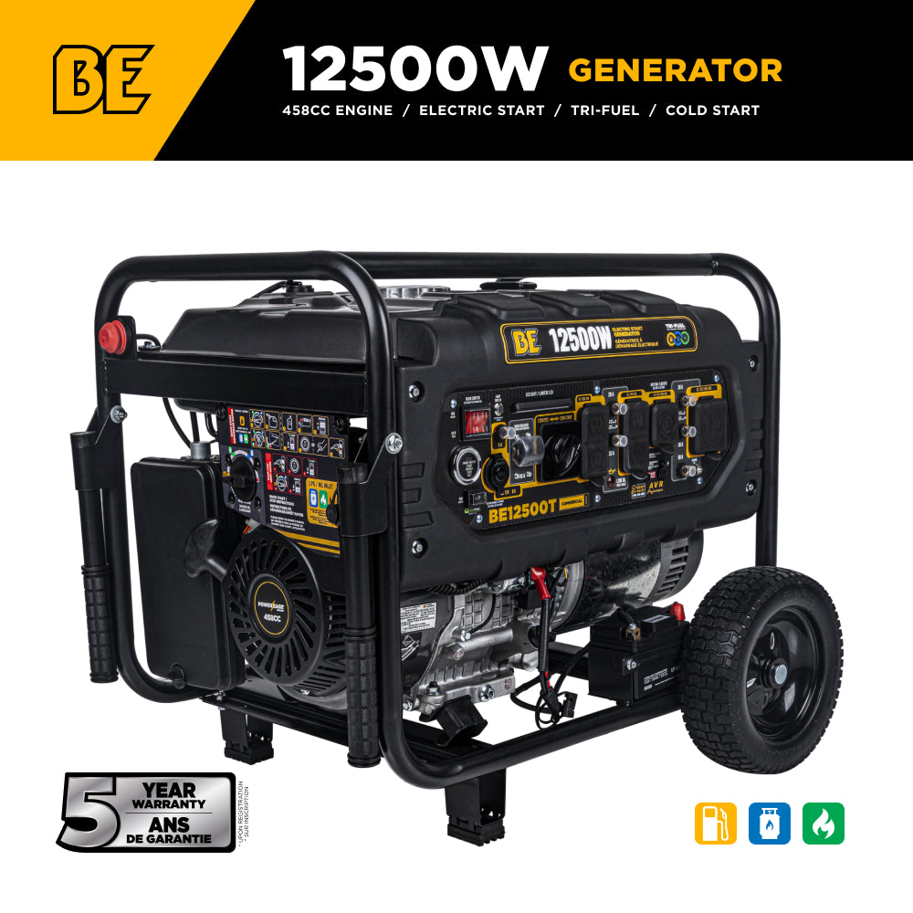 12,500 Watt Tri-Fuel Generator - BE12500T