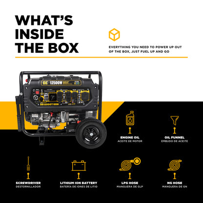 12,500 Watt Tri-Fuel Generator - BE12500T