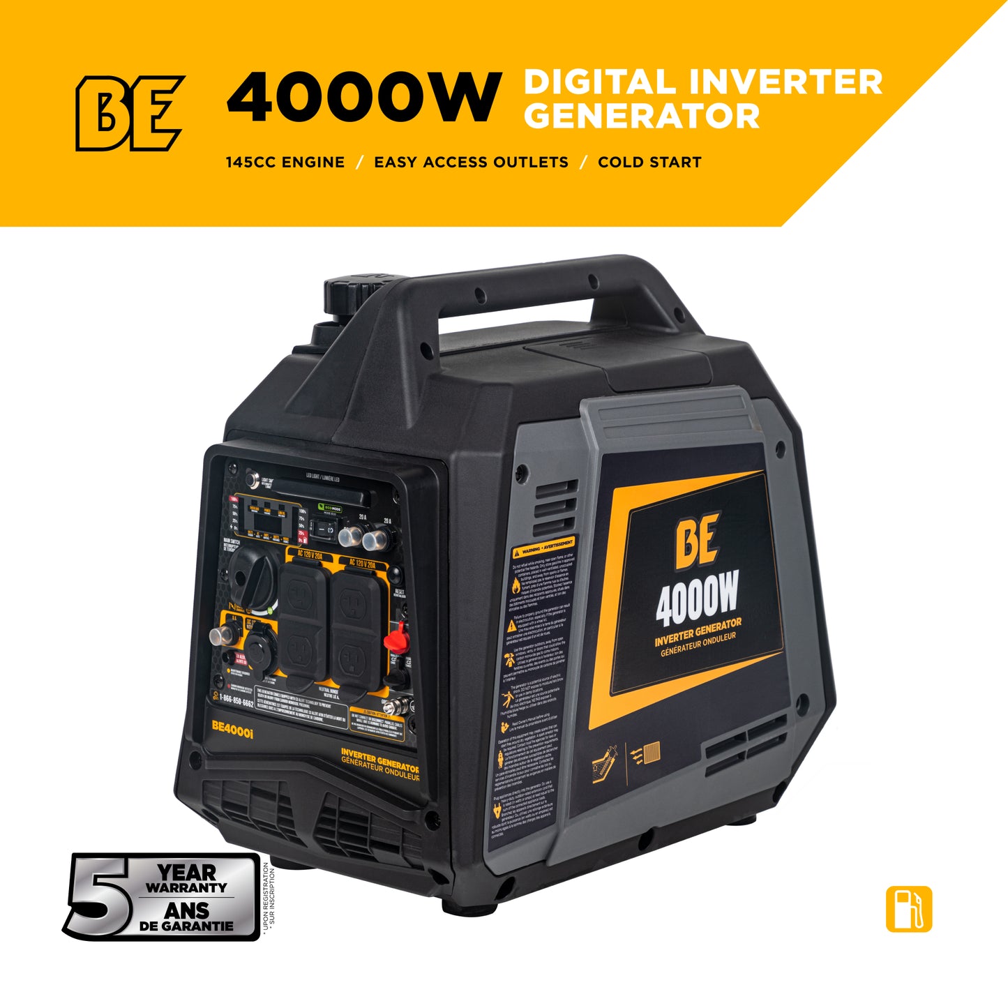 Générateur à onduleur numérique de 4 000 watts