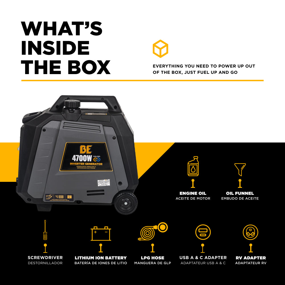 4,700 Watt Digital Inverter Generator - BE4700ID