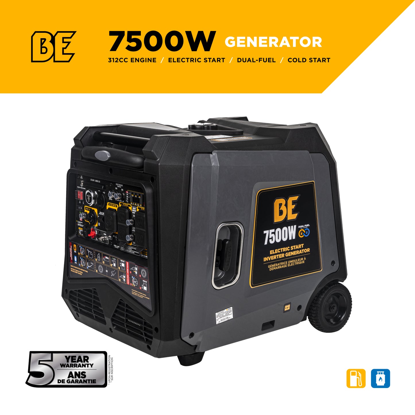 Générateur à onduleur numérique de 7 500 watts