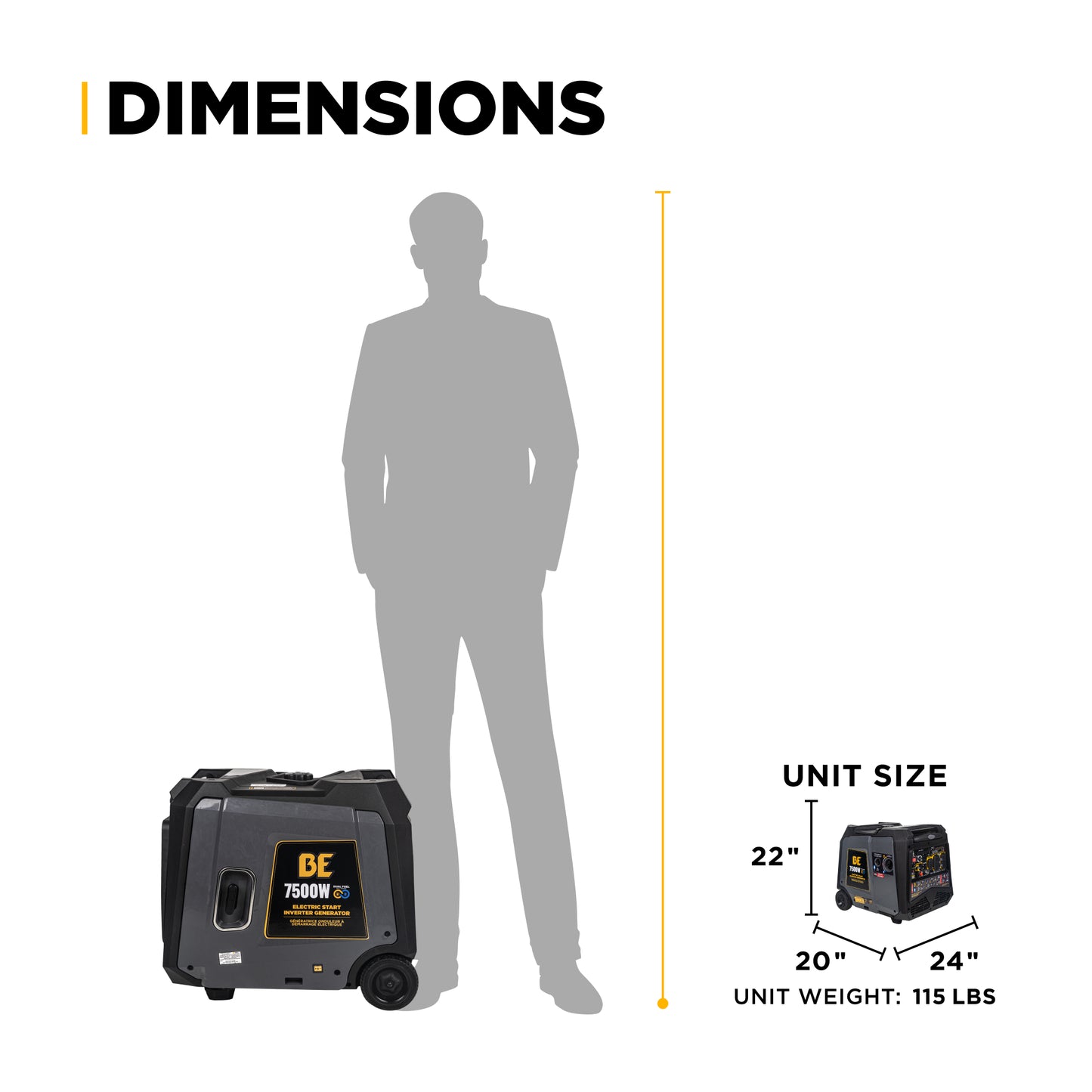 Générateur à onduleur numérique de 7 500 watts