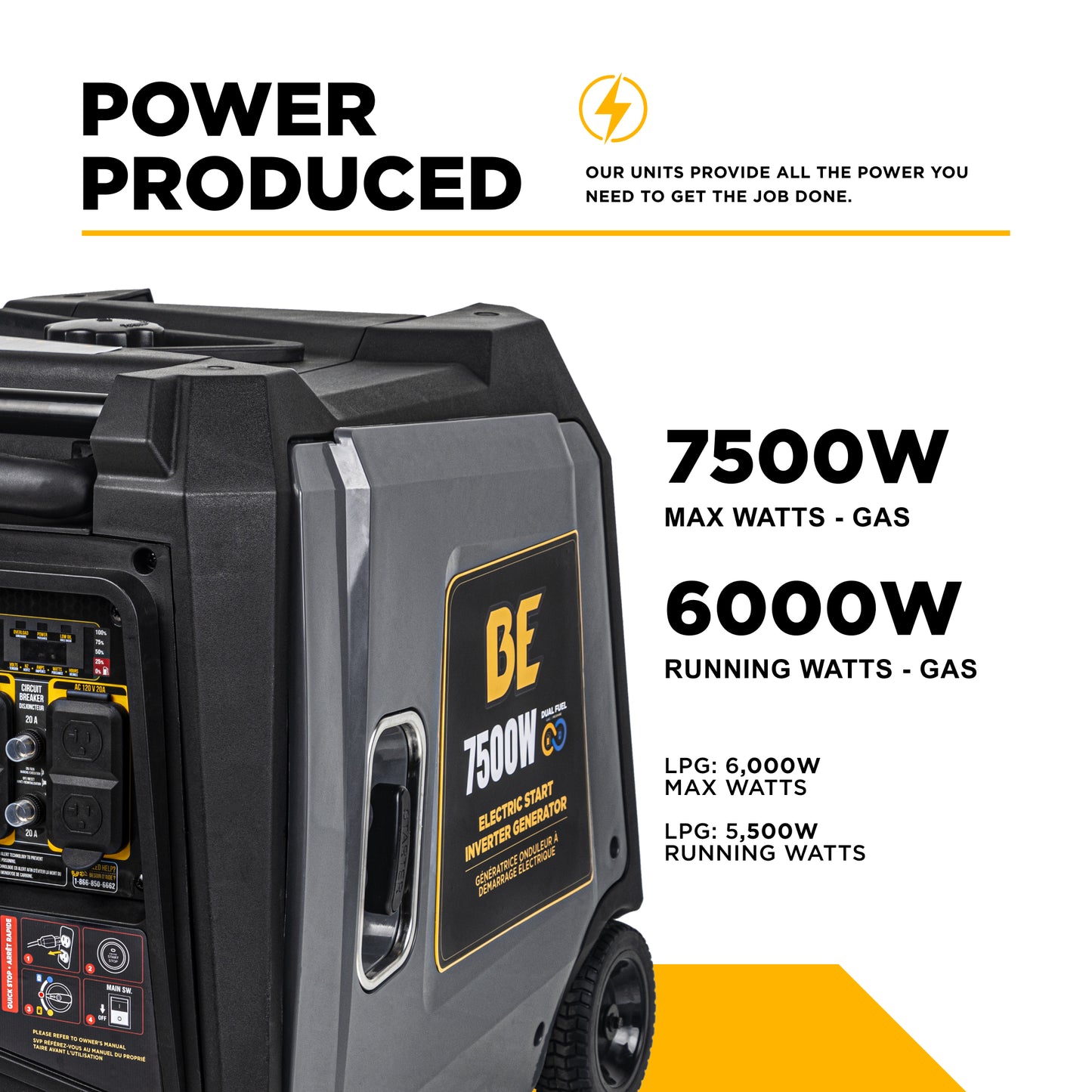 Générateur à onduleur numérique de 7 500 watts