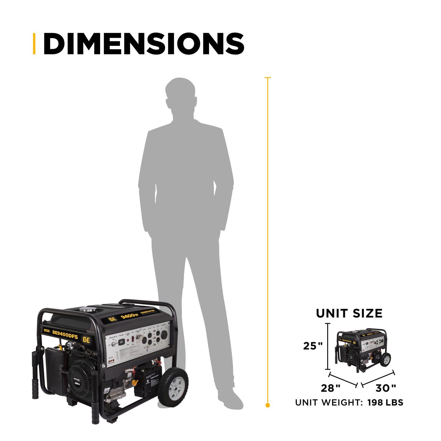 9,400 Watt Dual Fuel Electric Start Generator
