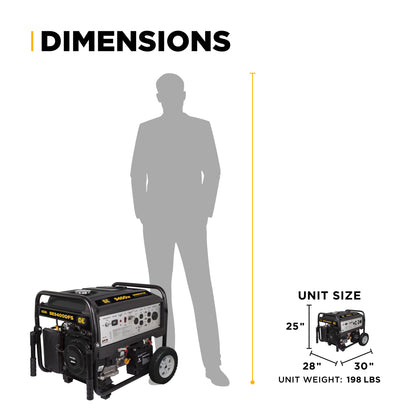 9,400 Watt Dual Fuel Electric Start Generator