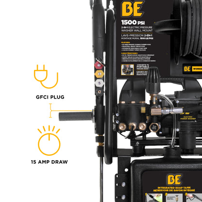 1,500 PSI 1.6 GPM 1.5 HP Electric Pressure Washer with Powerease Motor and Triplex Pump - P1515EPNW