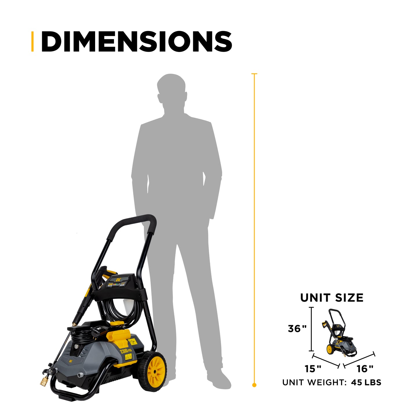 Nettoyeur haute pression électrique 2 300 PSI - 1,7 GPM avec moteur Powerease et pompe axiale AR