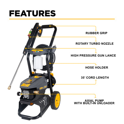 Nettoyeur haute pression électrique 2 300 PSI - 1,7 GPM avec pompe axiale AR