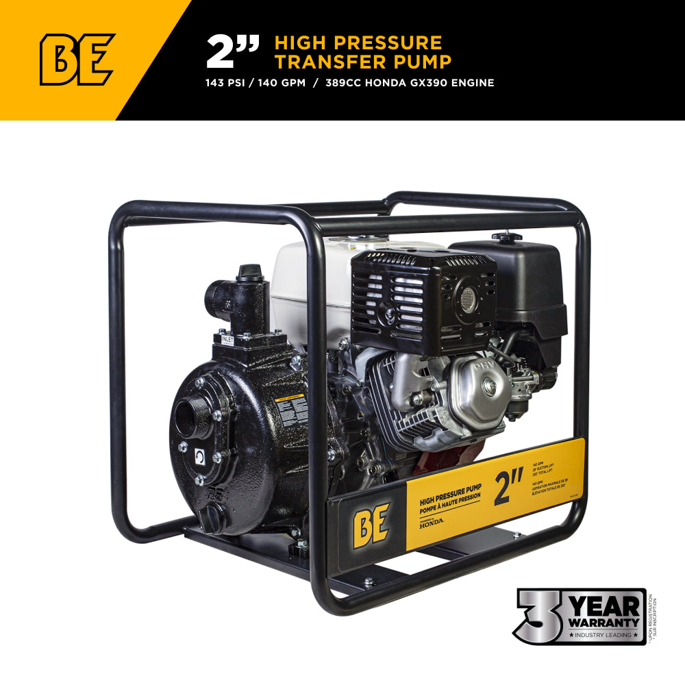 2" High-Pressure Water Transfer Pump with Honda GX390 Engine