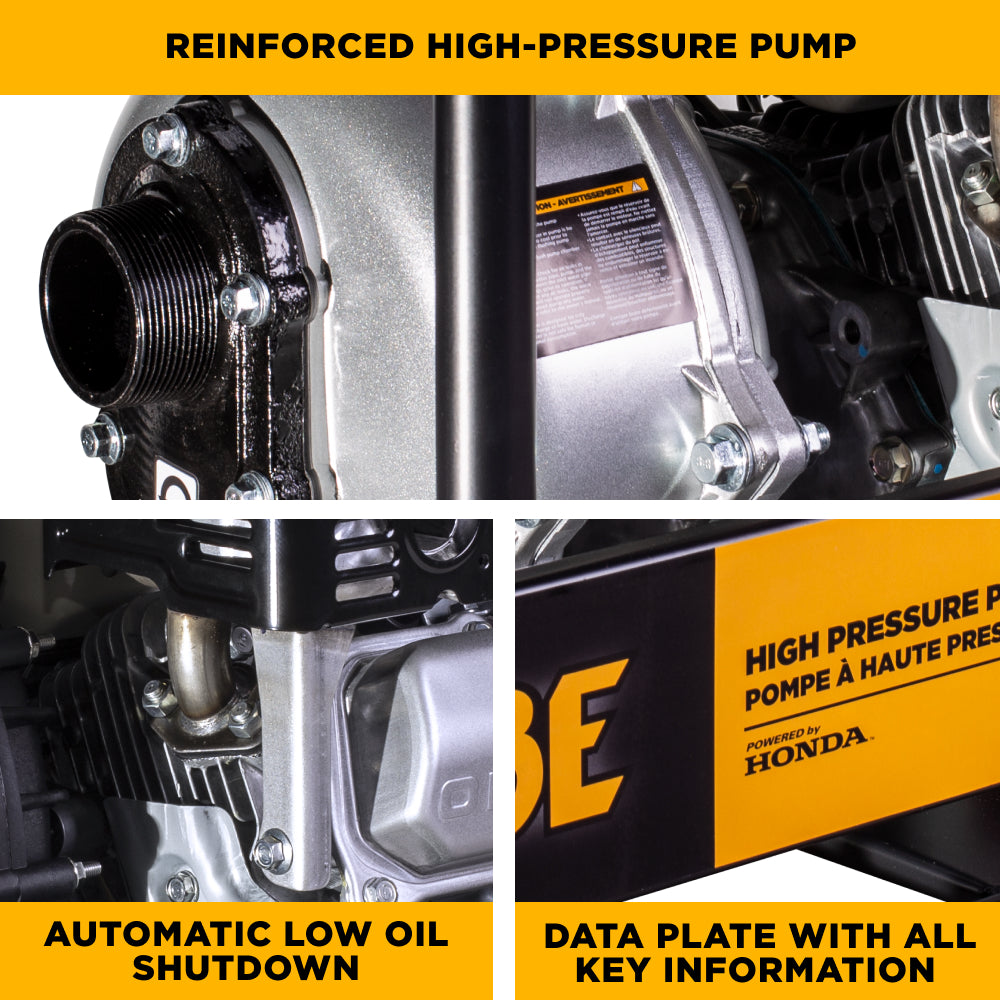 2" High-Pressure Water Transfer Pump with Honda GX200 Engine