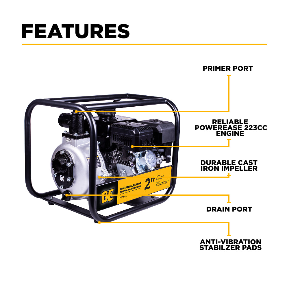 2" High-Pressure Water Transfer Pump with Powerease 225 Engine