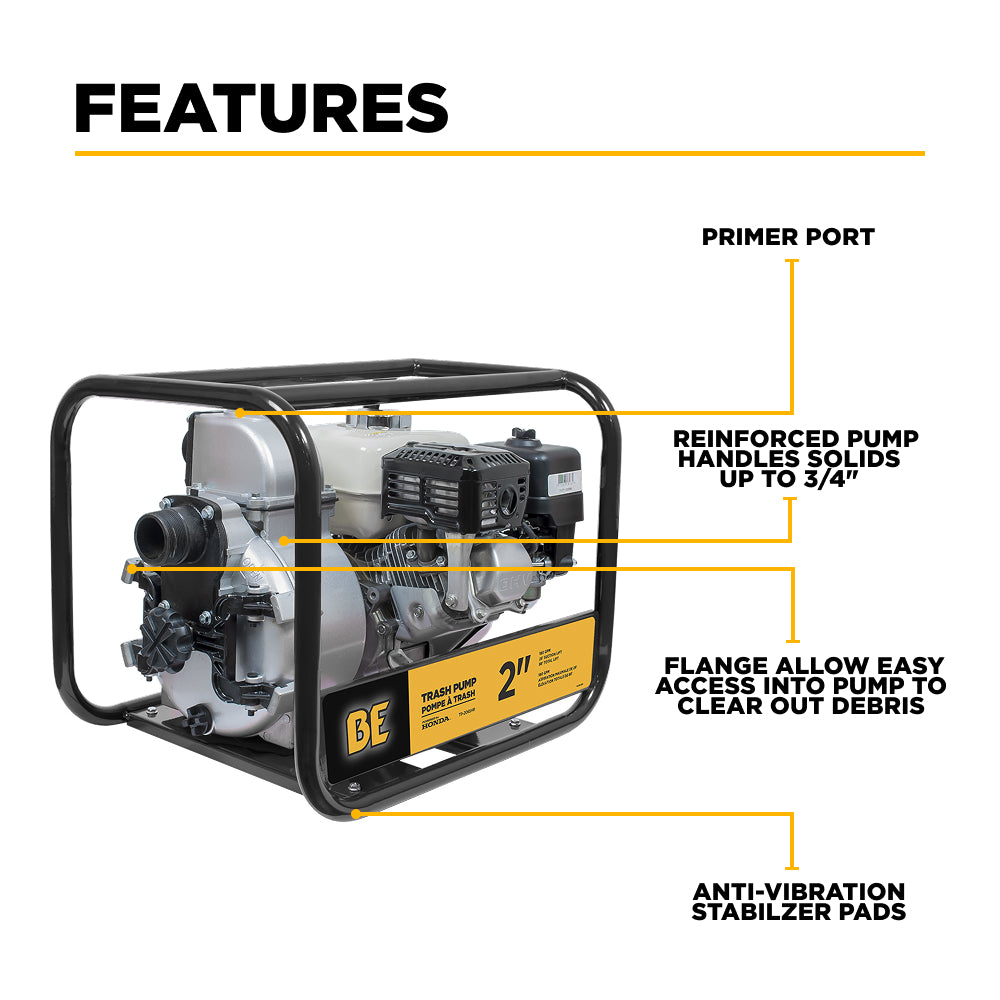 2" Trash Transfer Pump with Honda GX200 Engine