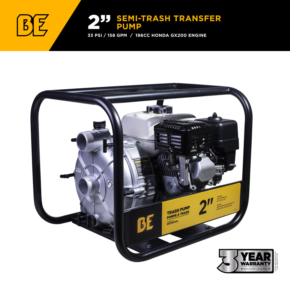 2" Semi-Trash Transfer Pump with Honda GX200 Engine