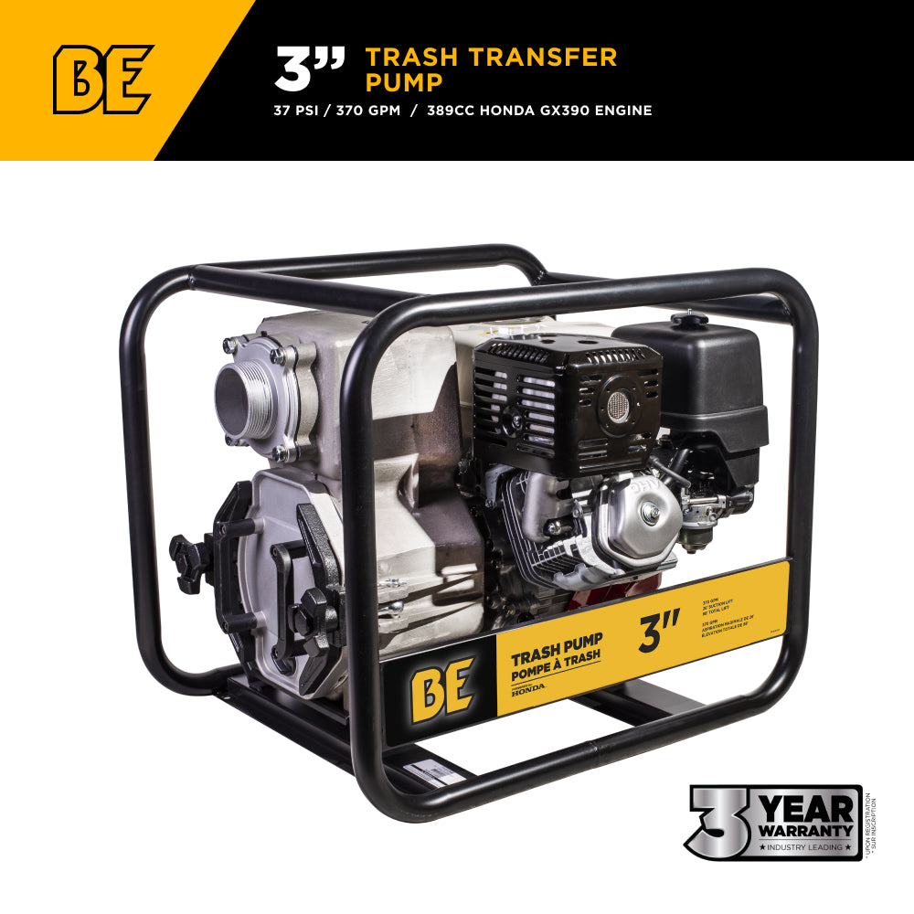 3"-Trash Transfer Pump with Honda GX390 Engine