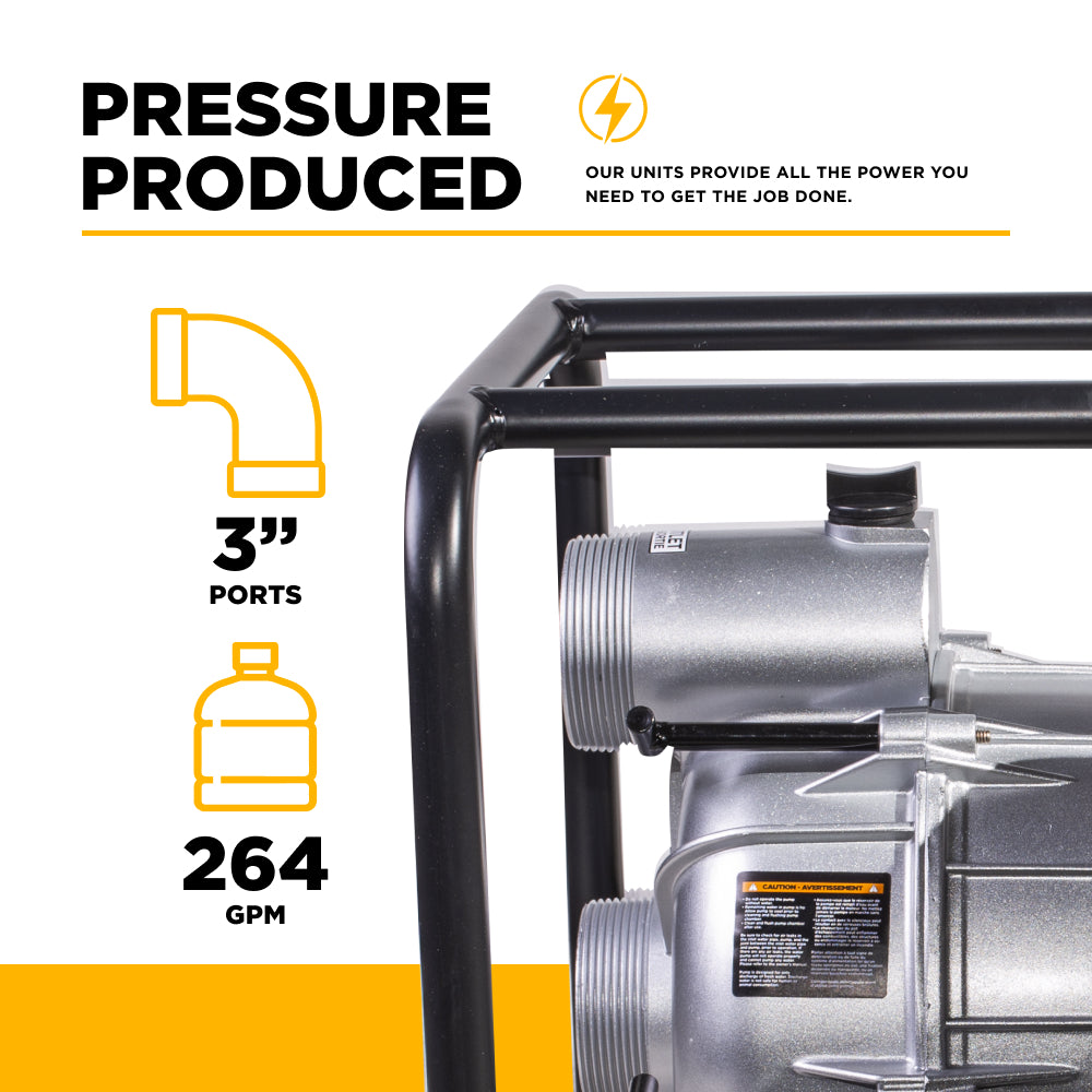 3" 36PSI 264GPM Semi-Trash Transfer Pump with Honda GX200 Engine