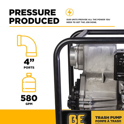 4"-Trash Transfer Pump with Honda GX390 Engine