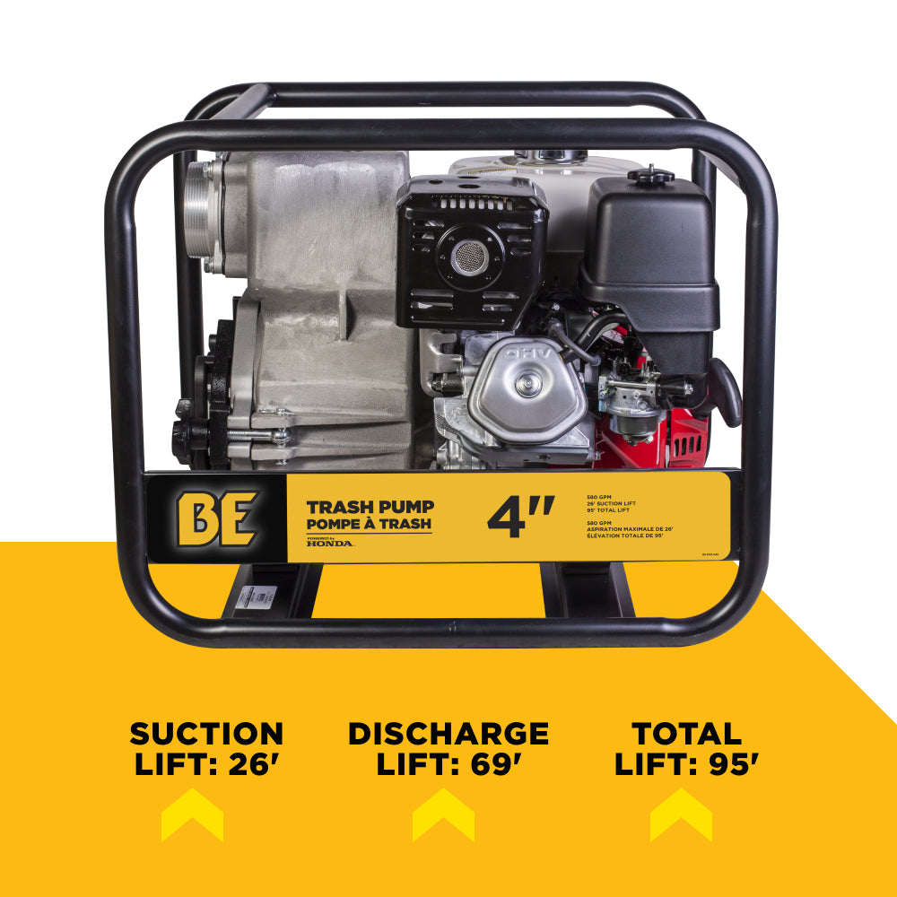 4"-Trash Transfer Pump with Honda GX390 Engine