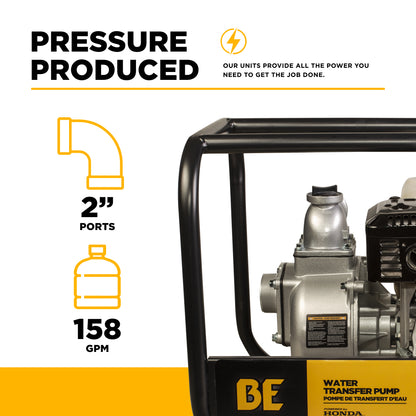 Pompe de transfert d'eau de 2" avec moteur Honda GX200