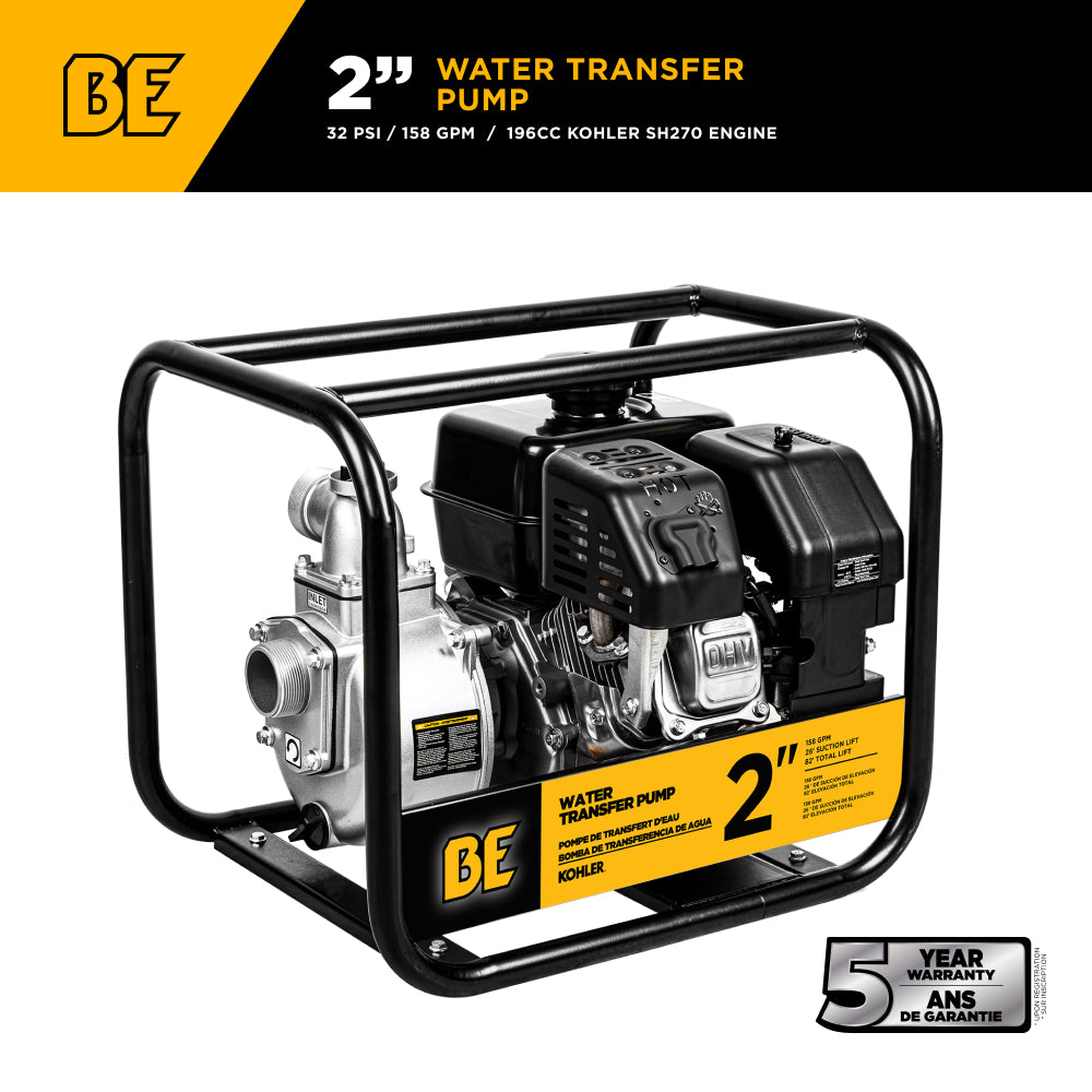2" Water Transfer Pump with Kohler SH270 Engine