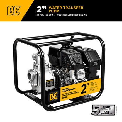 2" Water Transfer Pump with Kohler SH270 Engine