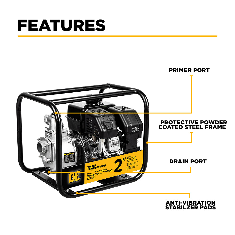 2" Water Transfer Pump with Kohler SH270 Engine