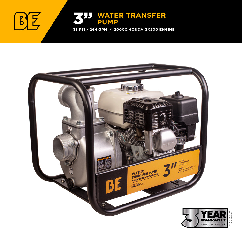 3" Water Transfer Pump with Honda GX200 Engine