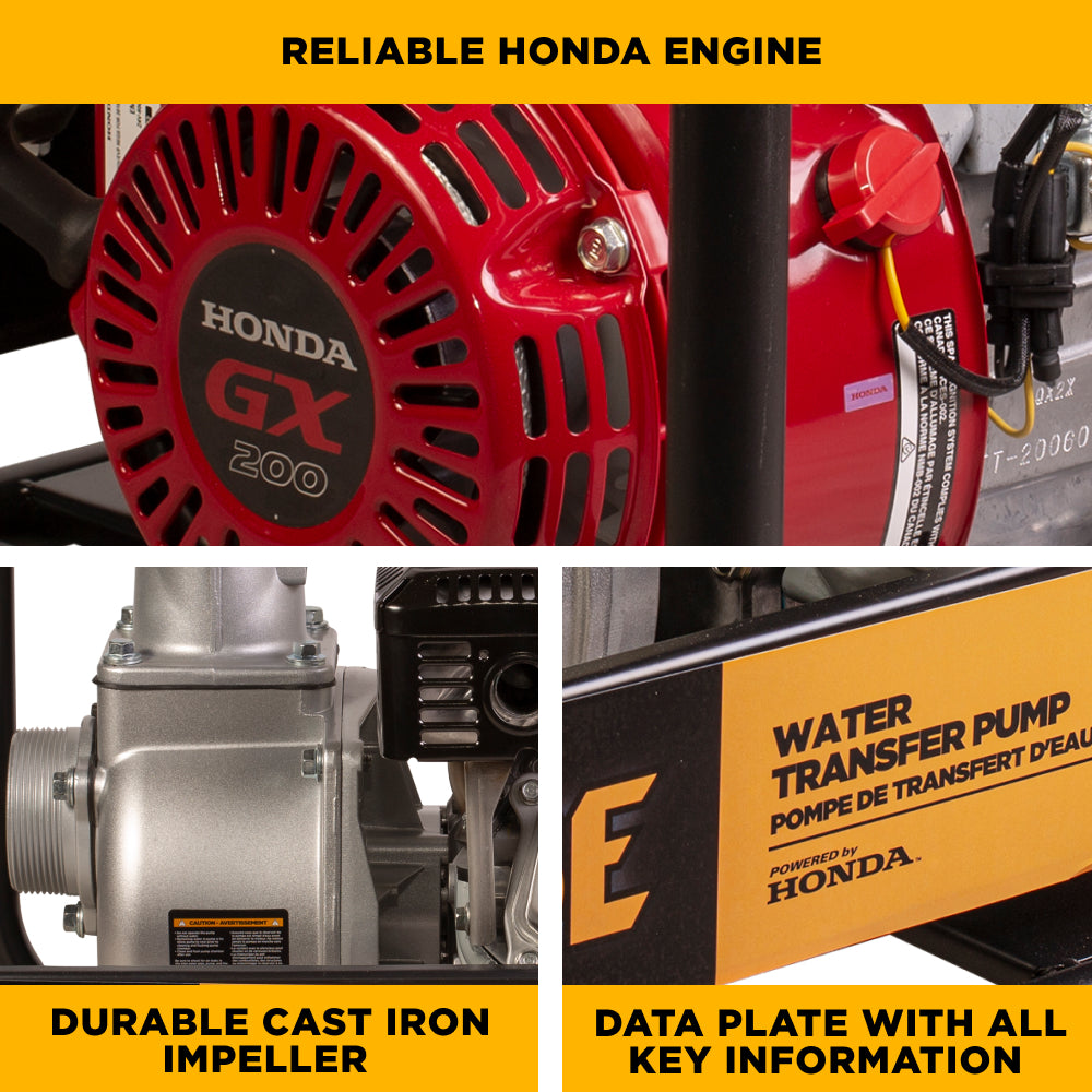 3" Water Transfer Pump with Honda GX200 Engine