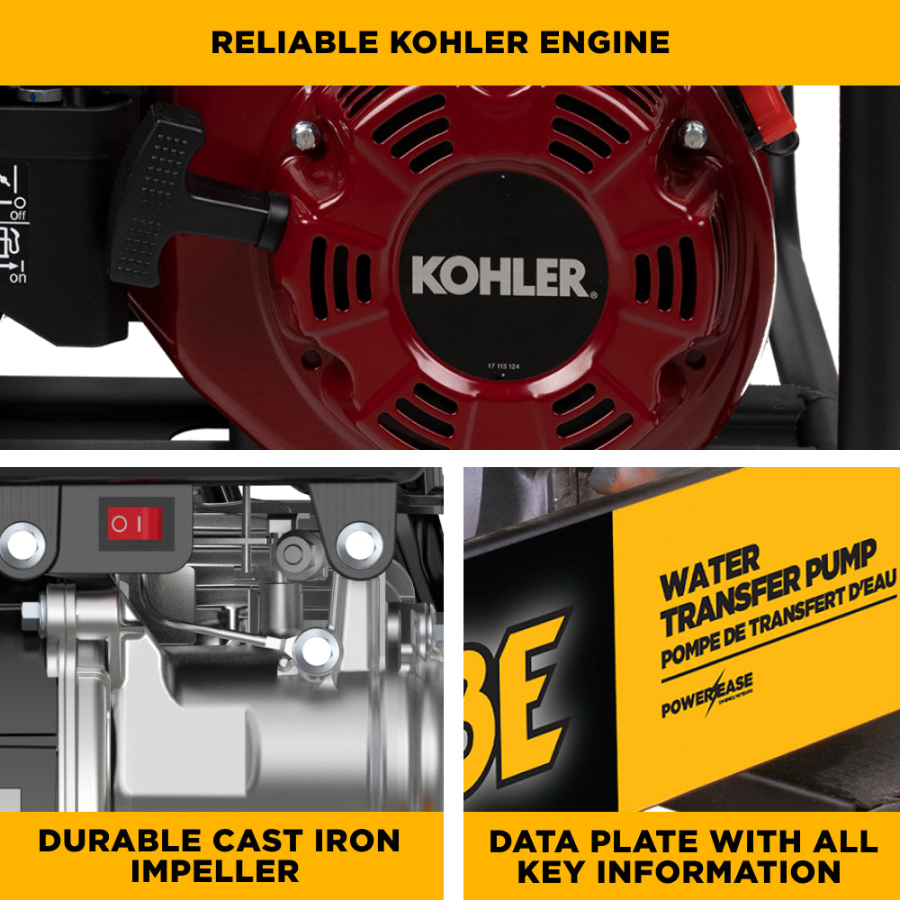 3" Water Transfer Pump with Kohler SH270 Engine