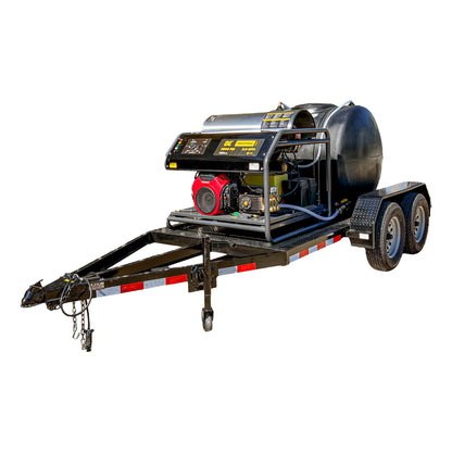 HW, Dual Axel 7000 LBS Trailer, 3,000 PSI, 8.0 GPM Gas Hot Water Pressure Washer, HW3024HG12V-TD7