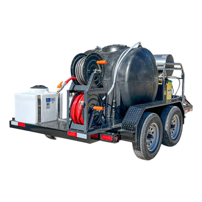 HW, Dual Axel 7000 LBS Trailer, 3,000 PSI, 8.0 GPM Gas Hot Water Pressure Washer, HW3024HG12V-TD7